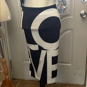 Black & White “Love” Midi Skirt!